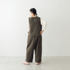 āta 圧縮ウールパンツ ブラウン