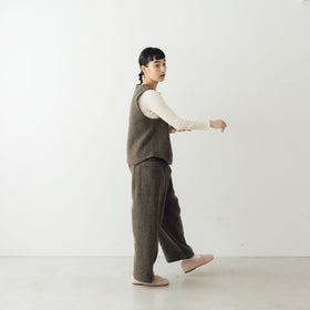 āta 圧縮ウールパンツ ブラウン