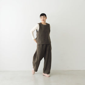 āta 圧縮ウールパンツ ブラウン