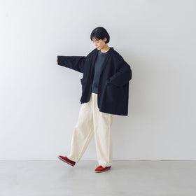 くらすこと +to コットンリネンデニムワイドパンツ