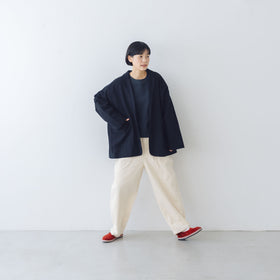 くらすこと +to コットンリネンデニムワイドパンツ