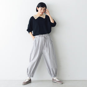 【SALE】 MAGALI ウォッシュドコットン バルーンギャザーパンツ