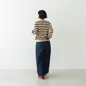 atelier naruse コットンウールボーダーニット