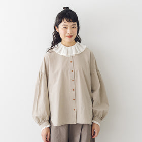 MAGALI オーガニックコットン 襟フリルブラウス