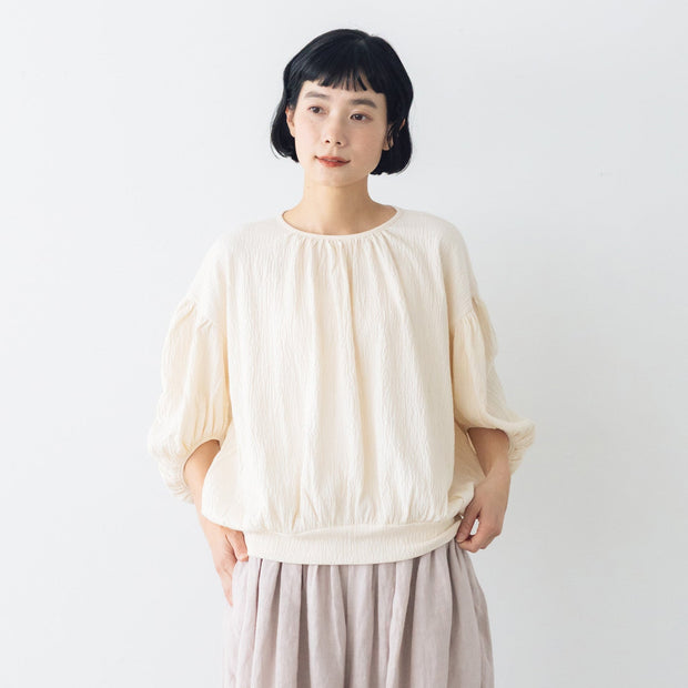 【SALE】 Gauze# オーバルブラウス