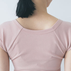 くらすこと コットンリブなめらか フレンチスリーブ