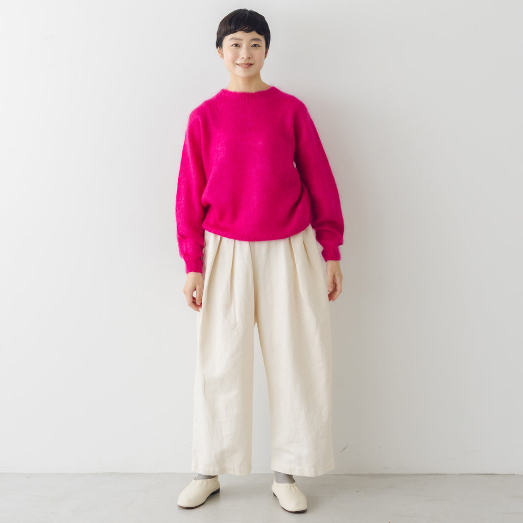 くらすこと ＋to コットンリネンデニムワイドパンツ