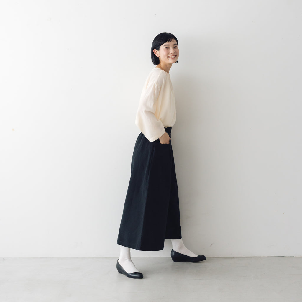 MAGALI ハイカウントコットンリネン コクーンパンツ