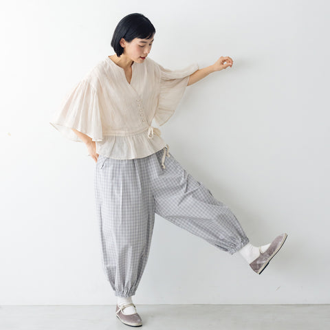 【SALE】 MAGALI ウォッシュドコットン バルーンギャザーパンツ