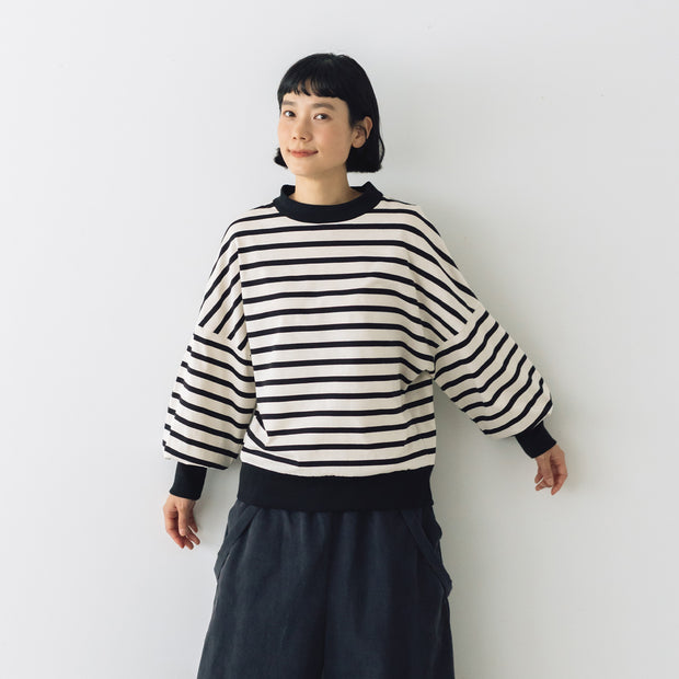 MAGALI ハイゲージコットン バスクボーダーカットソー
