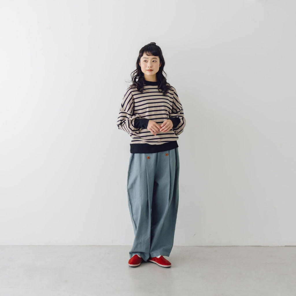 MAGALI ハイゲージコットン バスクボーダーカットソー