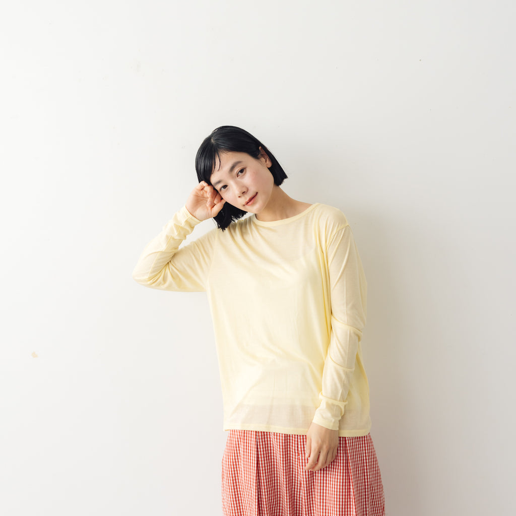 【SALE】 me. flow cotton silk ロングスリーブT